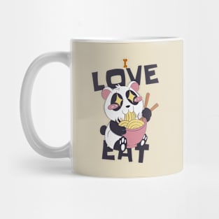 I Love Eat Panda Design for food lovers Mug